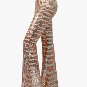 Sequin Flare Pants - Gold